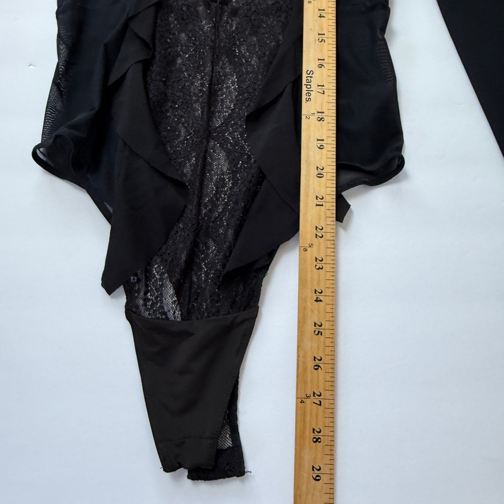 For Love & Lemons Lace Ruffle Keyhole Long Sleeve Bodysuit Size S Whimsigoth - Picture 10 of 10